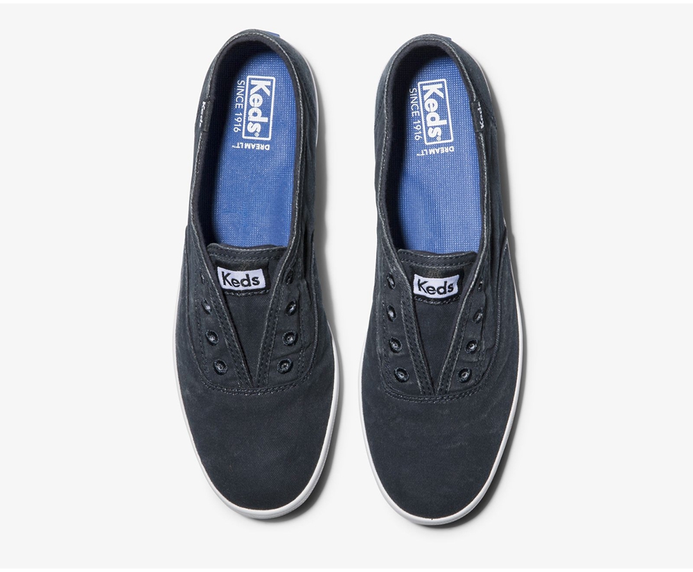 Keds Slip Ons Navy - Chillax Washable - Womens JSWPKM-869